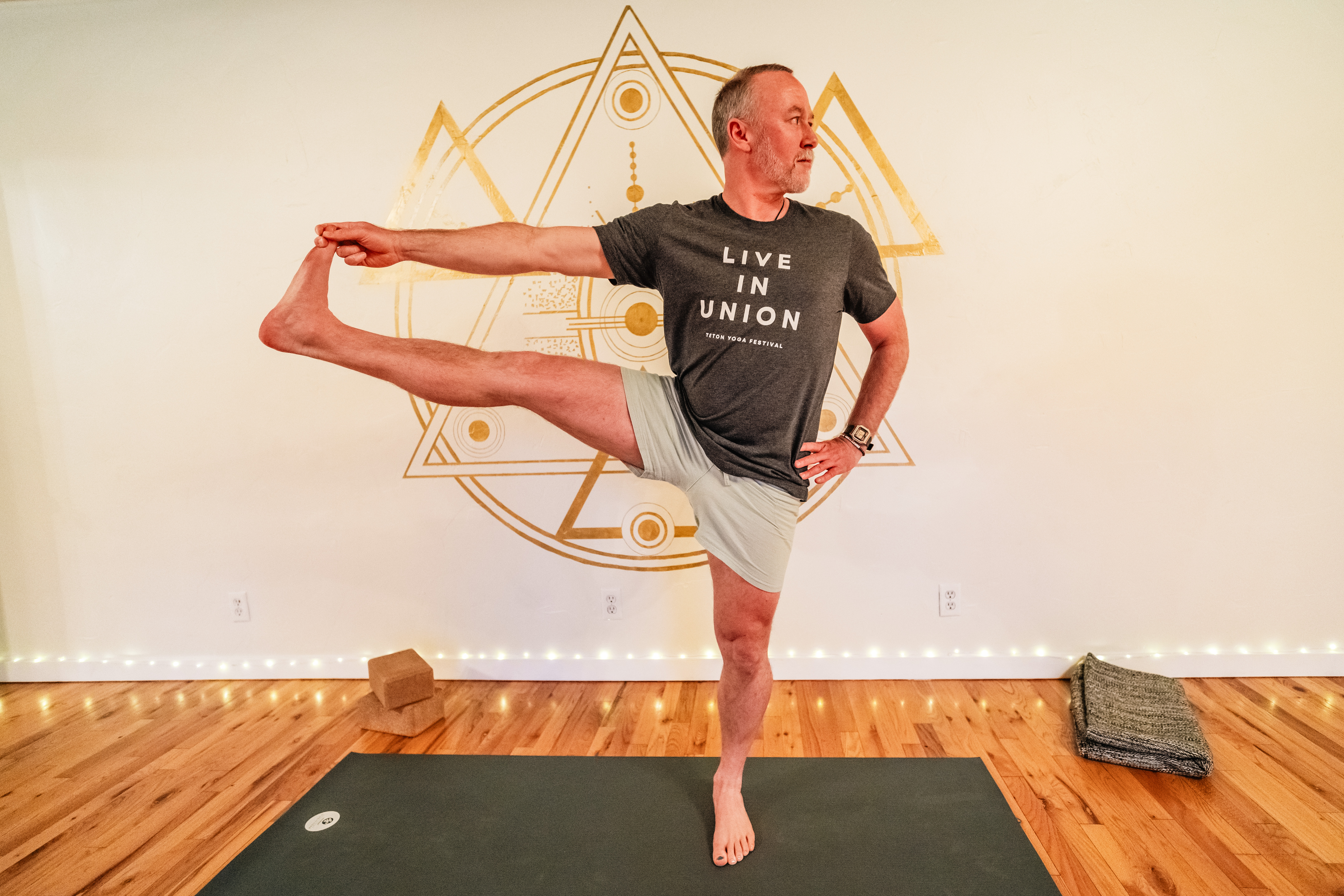 Richard Donohue practicing yoga